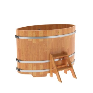 Купель для бани Bentwood овальная, 0,95х1,60х1,1 из сращенных ламелей лиственницы натуральной