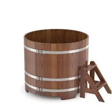 Купель для бани Bentwood круглая, d=1.50x1.2 м из лиственницы мореной премиум