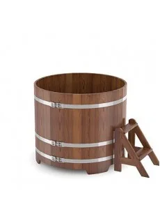 Купель для бани Bentwood круглая, d=1.17x1.4 м из лиственницы мореной премиум