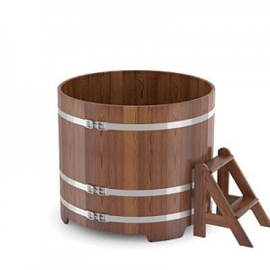 Купель для бани Bentwood круглая, d=1.50x1.2 м из лиственницы мореной премиум