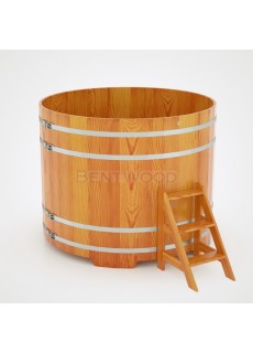 Купель для бани Bentwood круглая, d=1.80x1.4 м из лиственницы натуральной премиум