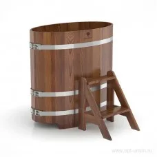 Купель для бани Bentwood овальная, 0,69х1,31х1.4 м из лиственницы мореной премиум