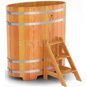 Купель для бани Bentwood овальная, 0,69х1,31х1.4 м из лиственницы натуральной премиум