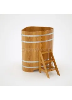 Купель для бани Bentwood угловая, 1,03х1,03х1,4 м из дуба натурального