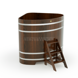 Купель для бани Bentwood угловая, 1,19х1,19х1,4 м из дуба мореного