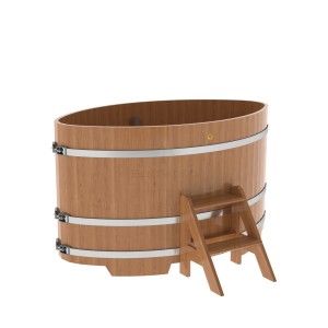 Купель для бани Bentwood овальная, 1,02х1,68х1,0 из дуба натурального