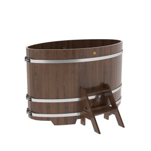 Купель для бани Bentwood овальная, 0,95х1,60х1,1 из дуба мореного
