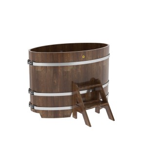 Купель для бани Bentwood овальная, 0,80х1,42х1 м из сращенных ламелей мореной лиственницы