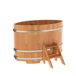 Купель для бани Bentwood овальная, 1,02х1,68х1,1 из сращенных ламелей лиственницы натуральной