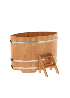 Купель для бани Bentwood овальная, 1,08х1,75х1,1 м из сращенных ламелей лиственницы натуральной