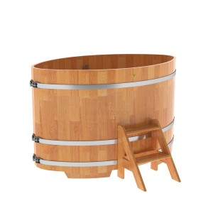 Купель для бани Bentwood овальная, 1,08х1,75х1,1 из сращенных ламелей лиственницы натуральной