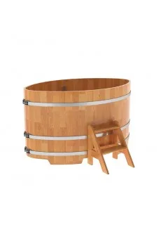 Купель для бани Bentwood овальная, 1,08х1,75х1,0 м из сращенных ламелей лиственницы натуральной