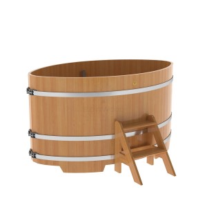 Купель для бани Bentwood овальная, 1,12х1,83х1,0 из лиственницы натуральной премиум