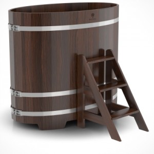 Купель для бани Bentwood овальная, 0,80х1,42х1.2 м из дуба мореного