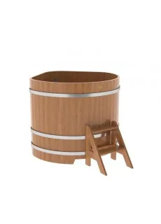 Купель для бани Bentwood угловая, 1,19х1,19х1,1 м из дуба натурального