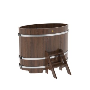 Купель для бани Bentwood овальная, 0,80х1,42х1.1 м из дуба мореного