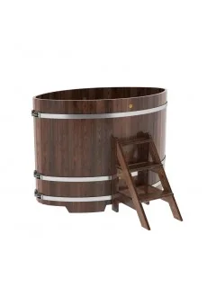 Купель для бани Bentwood овальная, 1,02х1,68х1,2 м из лиственницы мореной премиум