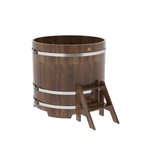 Купель для бани Bentwood круглая, d=1.17x1.1 м из сращенных ламелей мореной лиственницы