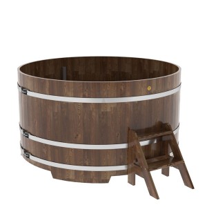 Купель для бани Bentwood круглая, d=1.80x1.0 м из сращенных ламелей мореной лиственницы