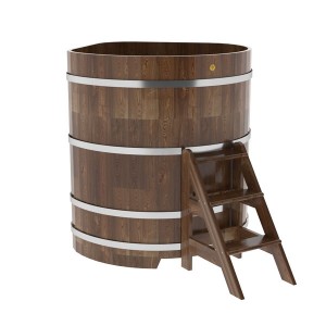Купель для бани Bentwood угловая, 1,19х1,19х1.4 м из сращенных ламелей мореной лиственницы