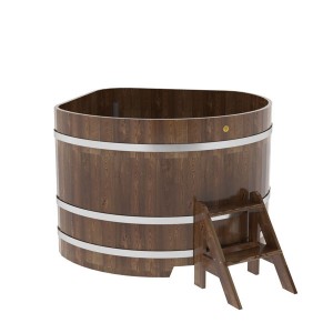 Купель для бани Bentwood угловая, 1,37х1,37х1 м из сращенных ламелей мореной лиственницы
