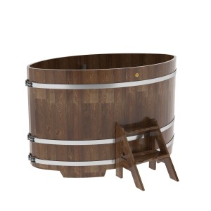 Купель для бани Bentwood овальная, 1,12х1,83х1,1 из сращенных ламелей лиственницы мореной