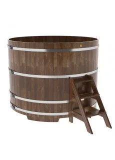 Купель для бани Bentwood круглая, d=1.80x1.4 м из сращенных ламелей мореной лиственницы