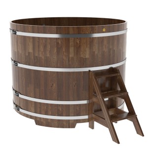 Купель для бани Bentwood круглая, d=1.80x1.4 м из сращенных ламелей мореной лиственницы