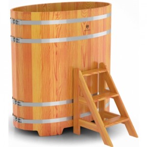 Купель для бани Bentwood овальная, 0,80х1,42х1.4 м из лиственницы натуральной премиум