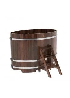 Купель для бани Bentwood овальная, 1,08х1,75х1,2 м из лиственницы мореной премиум