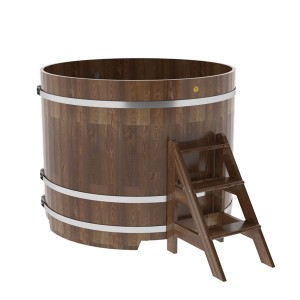 Купель для бани Bentwood круглая, d=1.50x1.2 м из сращенных ламелей мореной лиственницы