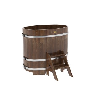 Купель для бани Bentwood овальная, 0,76х1,16х1.1 м из сращенных ламелей мореной лиственницы