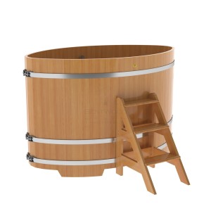Купель для бани Bentwood овальная, 1,12х1,83х1,2 из лиственницы натуральной премиум