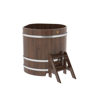 Купель для бани Bentwood угловая, 1,03х1,03х1.1 м из дуба мореного