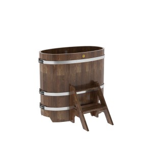 Купель для бани Bentwood овальная, 0,59х1,06х1 м из сращенных ламелей мореной лиственницы