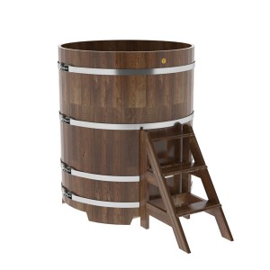 Купель для бани Bentwood круглая, d=1.17x1.4 м из сращенных ламелей мореной лиственницы