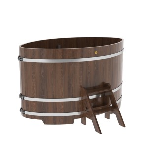 Купель для бани Bentwood овальная, 1,12х1,83х1,1 м из дуба мореного