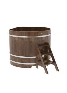 Купель для бани Bentwood угловая, 1,37х1,37х1,2 м из сращенных ламелей мореной лиственницы