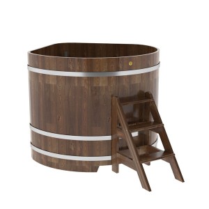 Купель для бани Bentwood угловая, 1,37х1,37х1.2 м из сращенных ламелей мореной лиственницы