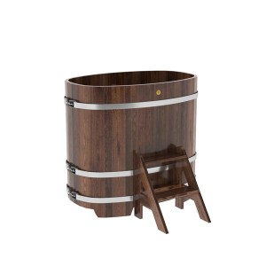 Купель для бани Bentwood овальная, 0,76х1,16х1.1 м из лиственницы мореной премиум