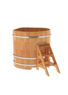Купель для бани Bentwood угловая, 1,19х1,19х1,2 м из сращенных ламелей лиственницы