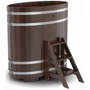 Купель для бани Bentwood овальная, 0,76х1,16х1,4 м из дуба мореного