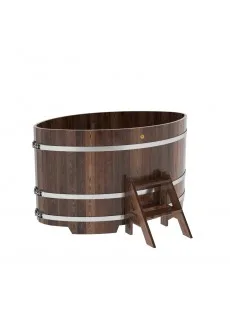 Купель для бани Bentwood овальная, 1,08х1,75х1,0 м из лиственницы мореной премиум