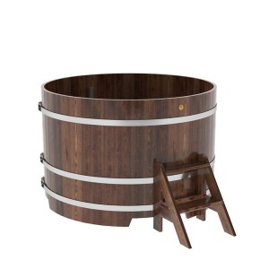 Купель для бани Bentwood круглая, d=1.50x1.1 м из лиственницы мореной премиум