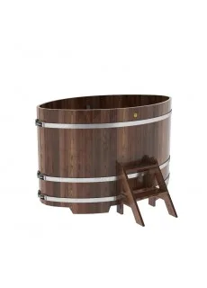 Купель для бани Bentwood овальная, 1,02х1,68х1,1 м из лиственницы мореной премиум