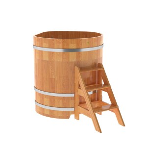 Купель для бани Bentwood угловая, 1,03х1,03х1.2 м из сращенных ламелей лиственницы