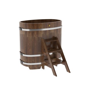 Купель для бани Bentwood овальная, 0,76х1,16х1.2 м из сращенных ламелей мореной лиственницы