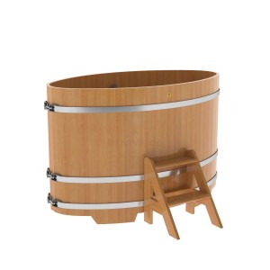Купель для бани Bentwood овальная, 0,95х1,60х1,1 из лиственницы натуральной премиум