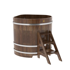 Купель для бани Bentwood угловая, 1,19х1,19х1.2 м из сращенных ламелей мореной лиственницы