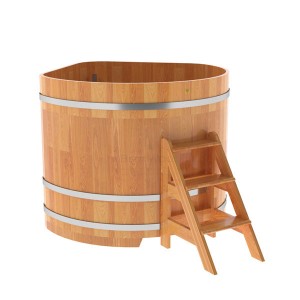 Купель для бани Bentwood угловая, 1,37х1,37х1.2 м из сращенных ламелей лиственницы